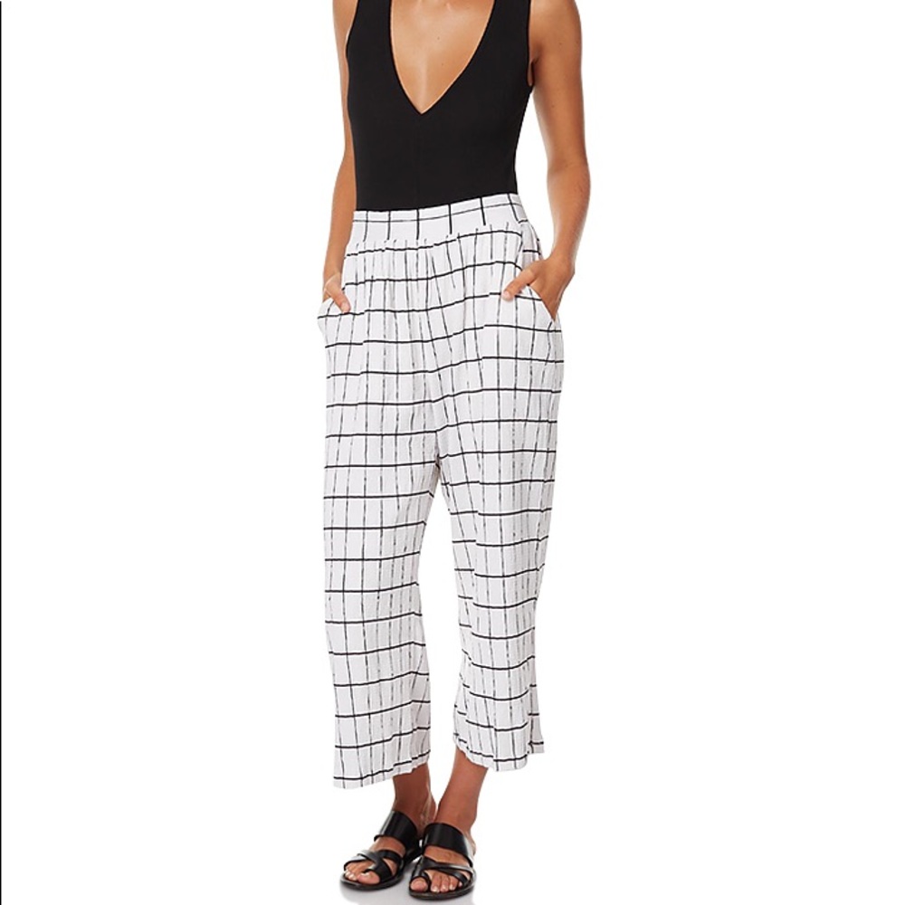 MINKPINK black/white check grid culotte pants